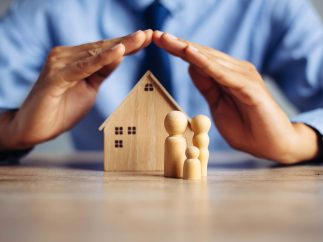 Insurance house, and family health live concept. The insurance a